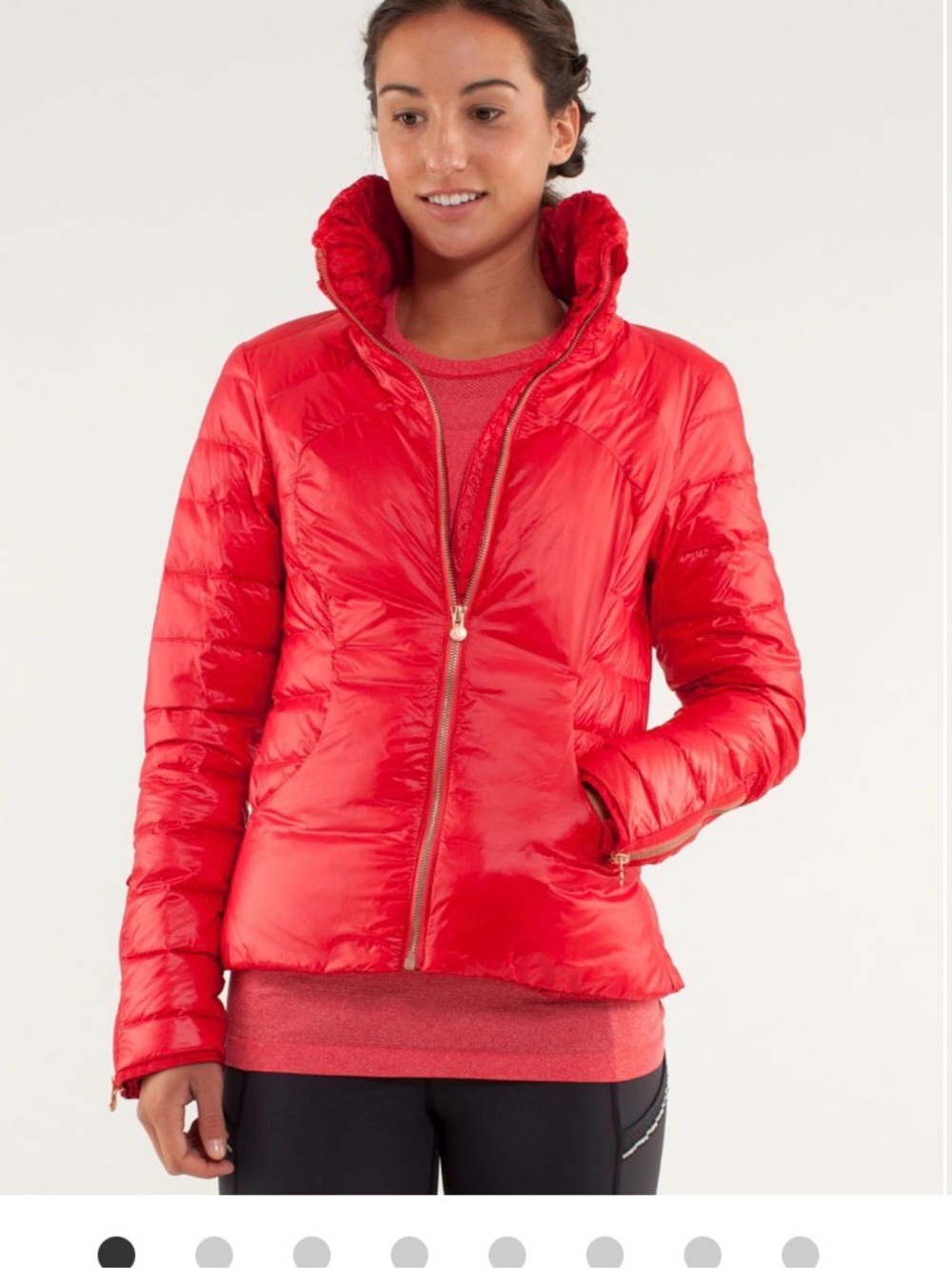 lululemon athletica Red Quilted Puff Jacket. Chic and attractive in great condit